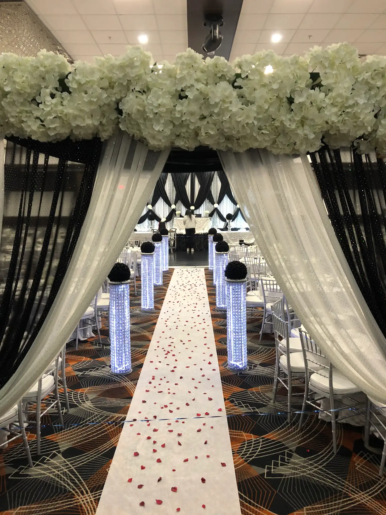Indian engagement decor ring ceremony backdrop — Surrey BC